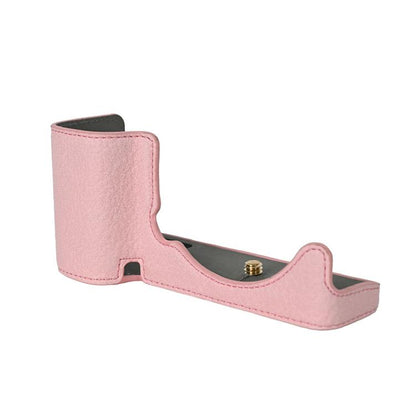 For Sony ZV-E10 Litchi Texture PU Leather Camera Half Case Base(Pink) by bashfashion