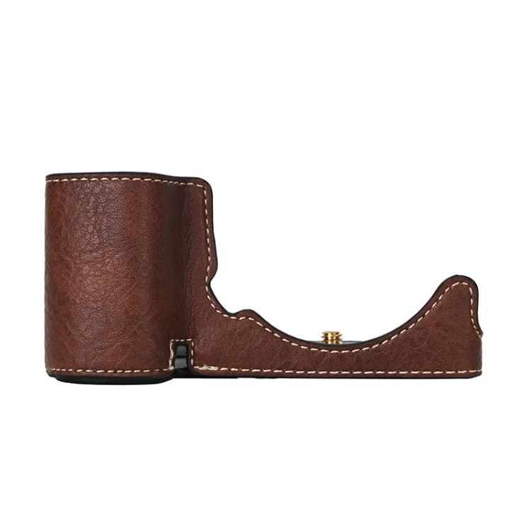 For Sony ZV-E10 Litchi Texture PU Leather Camera Half Case Base(Coffee) by bashfashion