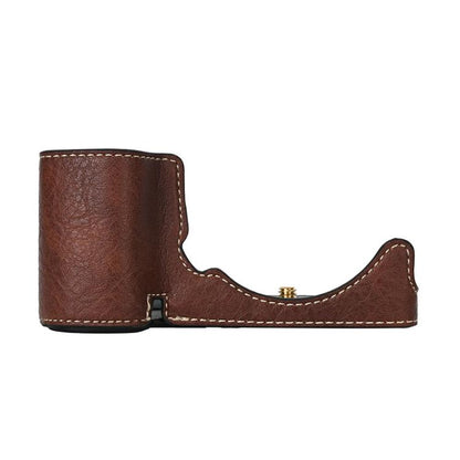 For Sony ZV-E10 Litchi Texture PU Leather Camera Half Case Base(Coffee) by bashfashion