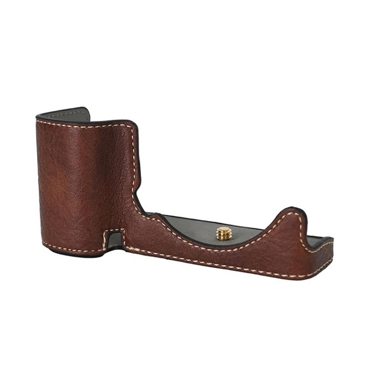 For Sony ZV-E10 Litchi Texture PU Leather Camera Half Case Base(Coffee) by bashfashion