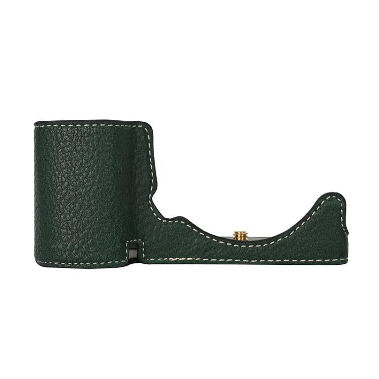 For Sony ZV-E10 Litchi Texture PU Leather Camera Half Case Base(Green) by bashfashion