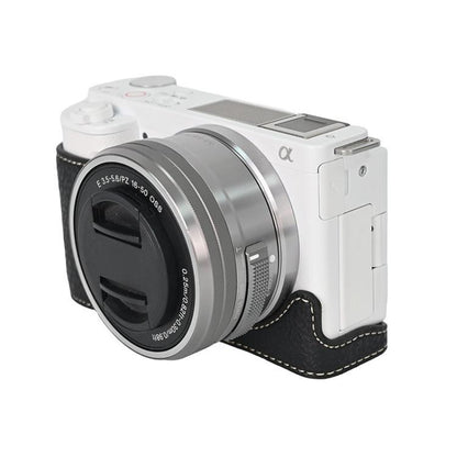 For Sony ZV-E10 Litchi Texture PU Leather Camera Half Case Base(Black) by bashfashion