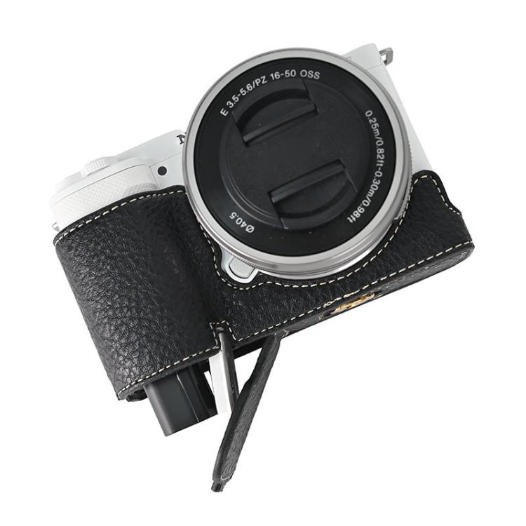 For Sony ZV-E10 Litchi Texture PU Leather Camera Half Case Base(Black) by bashfashion