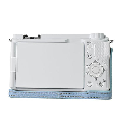 For Sony Alpha ZV-E10 II / ZV-E10M2 Litchi Texture PU Leather Camera Half Case Base(Blue) by bashfashion