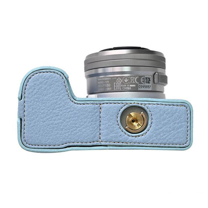 For Sony Alpha ZV-E10 II / ZV-E10M2 Litchi Texture PU Leather Camera Half Case Base(Blue) by bashfashion