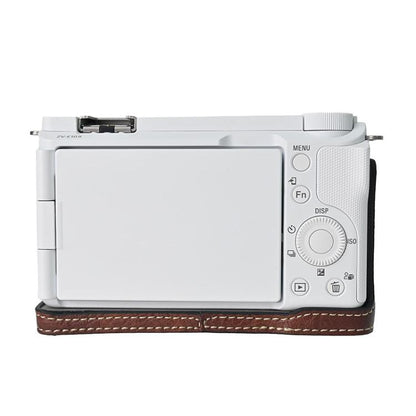 For Sony Alpha ZV-E10 II / ZV-E10M2 Litchi Texture PU Leather Camera Half Case Base(Coffee) by bashfashion