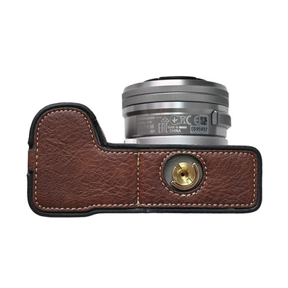 For Sony Alpha ZV-E10 II / ZV-E10M2 Litchi Texture PU Leather Camera Half Case Base(Coffee) by bashfashion