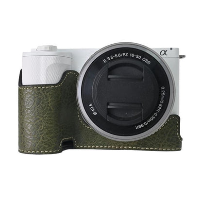 For Sony Alpha ZV-E10 II / ZV-E10M2 Litchi Texture PU Leather Camera Half Case Base(Green) by bashfashion