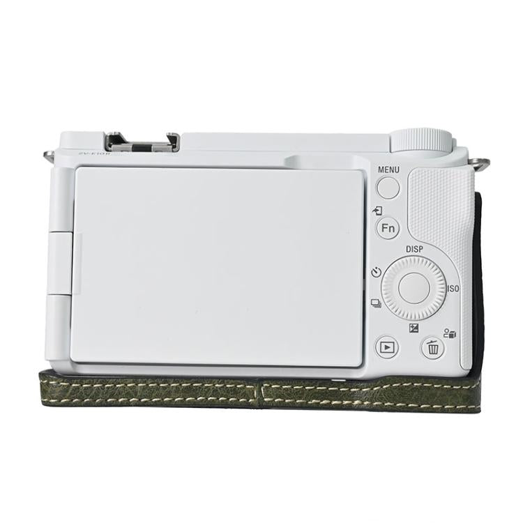 For Sony Alpha ZV-E10 II / ZV-E10M2 Litchi Texture PU Leather Camera Half Case Base(Green) by bashfashion