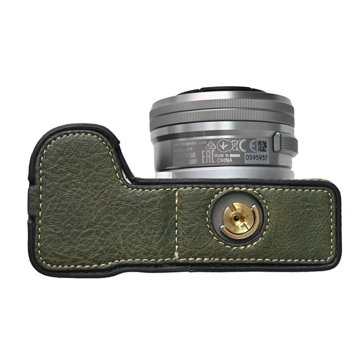 For Sony Alpha ZV-E10 II / ZV-E10M2 Litchi Texture PU Leather Camera Half Case Base(Green) by bashfashion