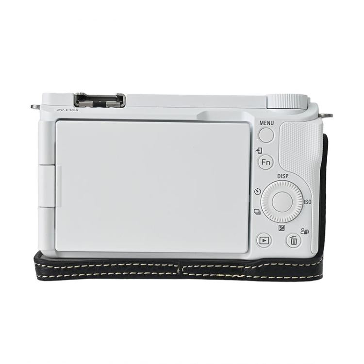 For Sony Alpha ZV-E10 II / ZV-E10M2 Litchi Texture PU Leather Camera Half Case Base(Black) by bashfashion