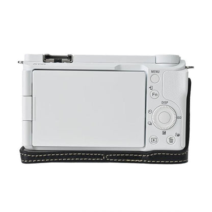 For Sony Alpha ZV-E10 II / ZV-E10M2 Litchi Texture PU Leather Camera Half Case Base(Black) by bashfashion