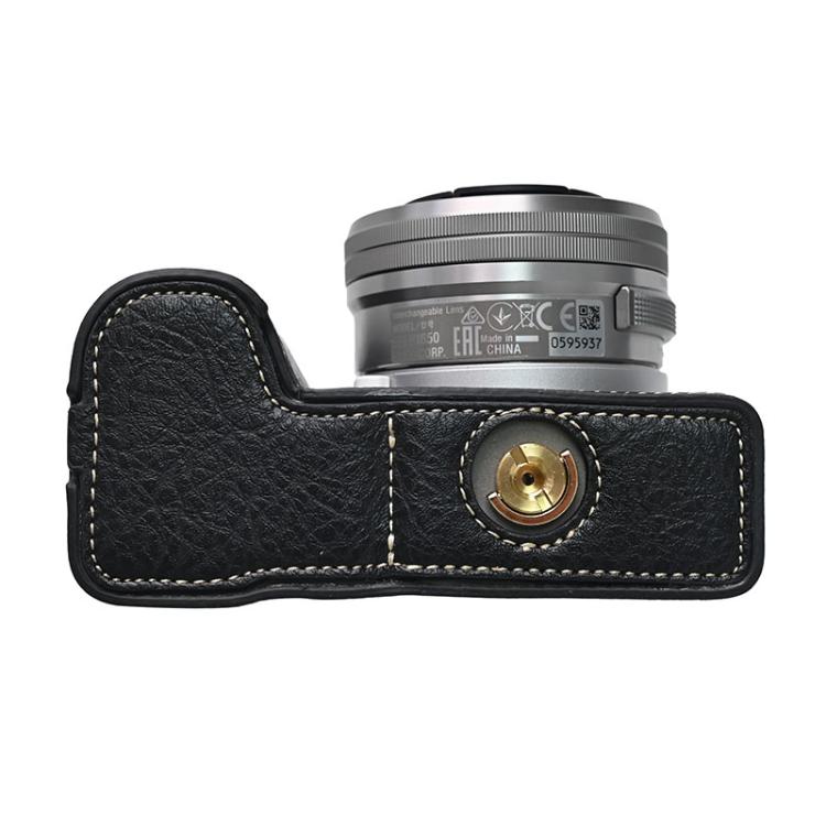 For Sony Alpha ZV-E10 II / ZV-E10M2 Litchi Texture PU Leather Camera Half Case Base(Black) by bashfashion