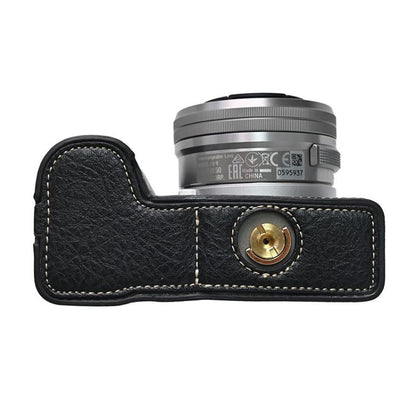 For Sony Alpha ZV-E10 II / ZV-E10M2 Litchi Texture PU Leather Camera Half Case Base(Black) by bashfashion
