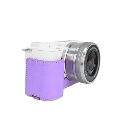 For Sony Alpha ZV-E10 II / ZV-E10M2 Litchi Texture PU Leather Camera Half Case Base(Purple) by bashfashion