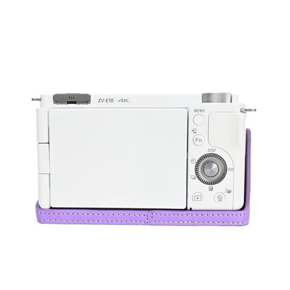 For Sony Alpha ZV-E10 II / ZV-E10M2 Litchi Texture PU Leather Camera Half Case Base(Purple) by bashfashion