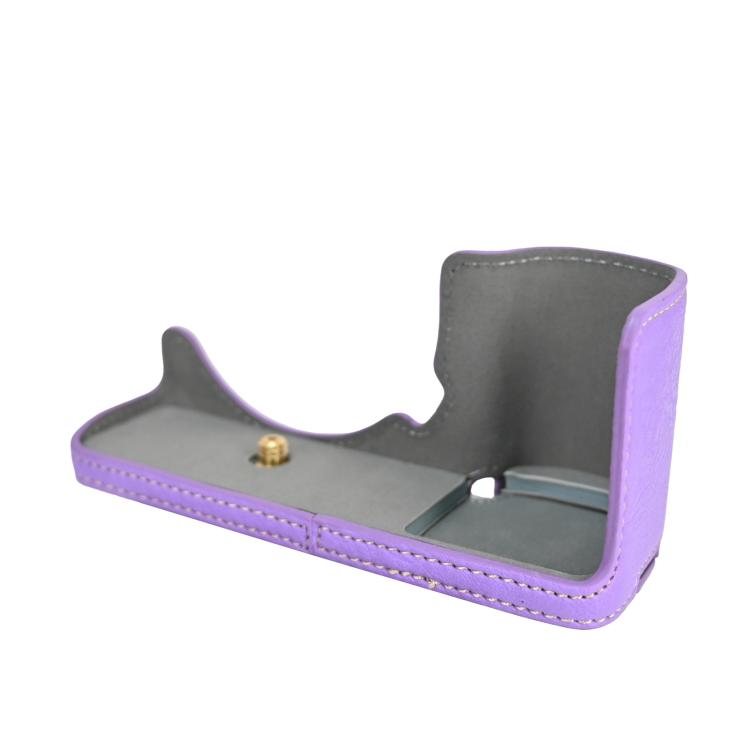 For Sony Alpha ZV-E10 II / ZV-E10M2 Litchi Texture PU Leather Camera Half Case Base(Purple) by bashfashion