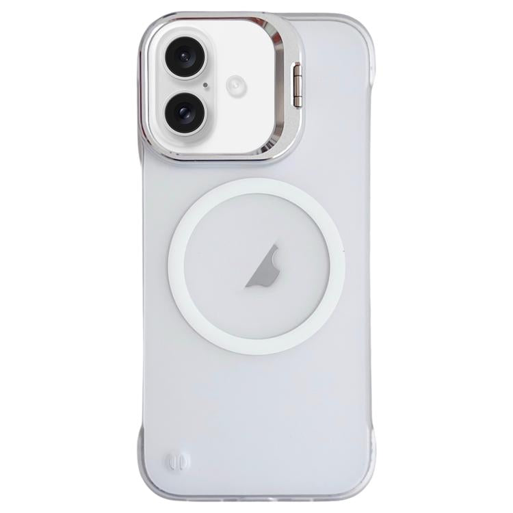 For iPhone 16 Ultra-thin Transparent MagSafe Magnetic Frameless Lens Holder Phone Case by bashfashion
