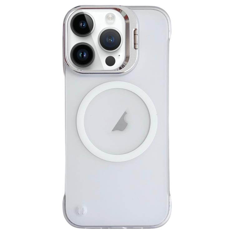 For iPhone 15 Pro Max Ultra-thin Transparent MagSafe Magnetic Frameless Lens Holder Phone Case by bashfashion