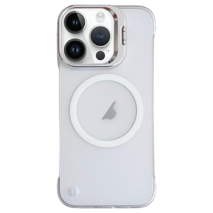 For iPhone 15 Pro Max Ultra-thin Transparent MagSafe Magnetic Frameless Lens Holder Phone Case by bashfashion