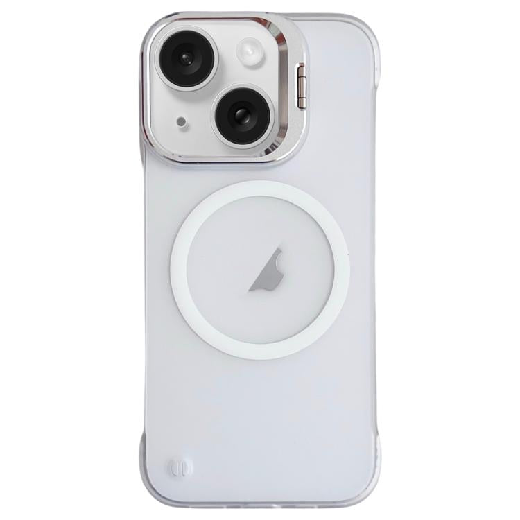 For iPhone 14 / 13 Ultra-thin Transparent MagSafe Magnetic Frameless Lens Holder Phone Case by bashfashion