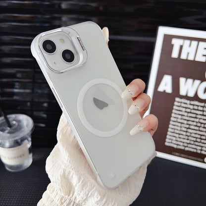 For iPhone 16 Pro Max Ultra-thin Transparent MagSafe Magnetic Frameless Lens Holder Phone Case by bashfashion