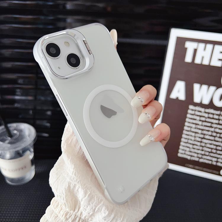For iPhone 15 Pro Max Ultra-thin Transparent MagSafe Magnetic Frameless Lens Holder Phone Case by bashfashion