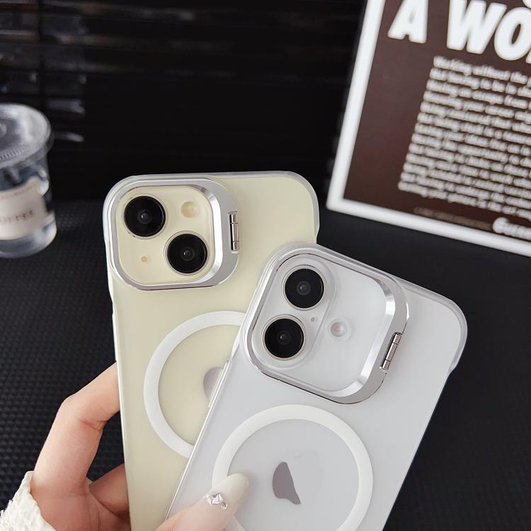 For iPhone 16 Pro Max Ultra-thin Transparent MagSafe Magnetic Frameless Lens Holder Phone Case by bashfashion