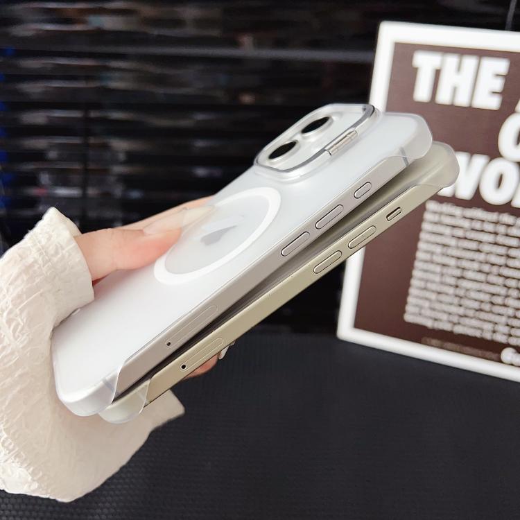 For iPhone 15 Pro Max Ultra-thin Transparent MagSafe Magnetic Frameless Lens Holder Phone Case by bashfashion