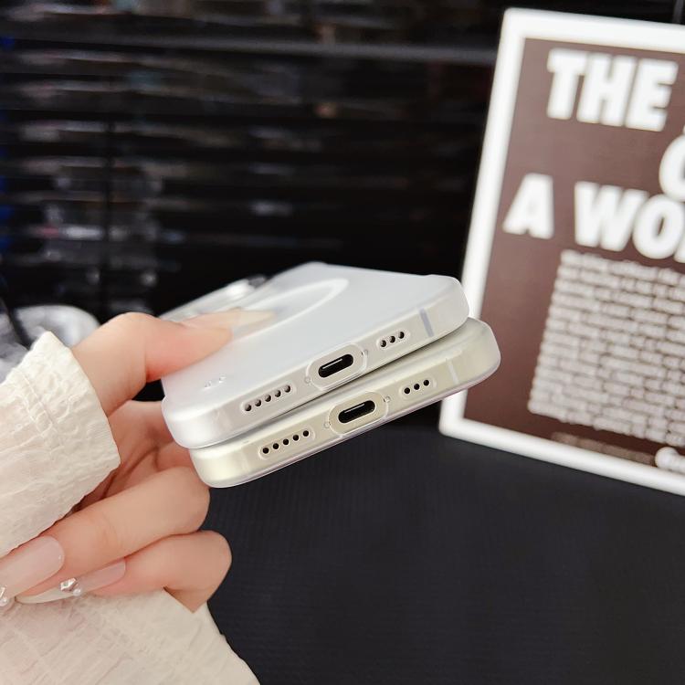 For iPhone 15 Pro Max Ultra-thin Transparent MagSafe Magnetic Frameless Lens Holder Phone Case by bashfashion