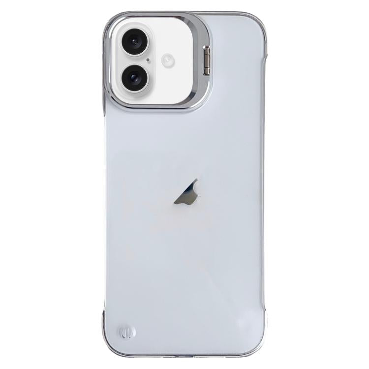 For iPhone 16 Ultra-thin Transparent Frameless Lens Holder Phone Case by bashfashion