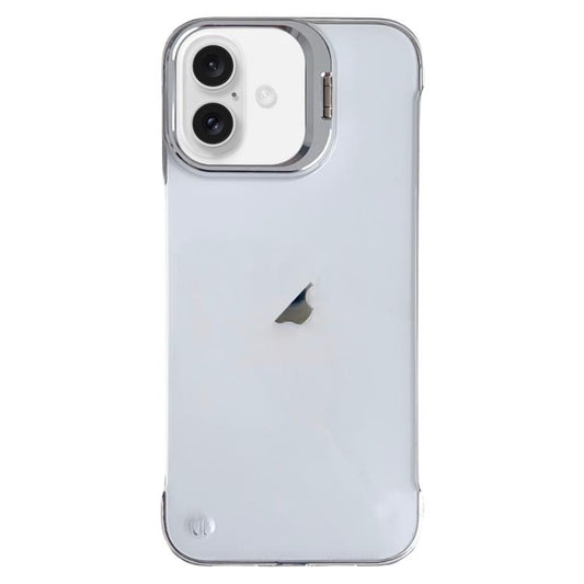 For iPhone 16 Ultra-thin Transparent Frameless Lens Holder Phone Case by bashfashion