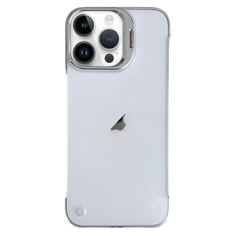 For iPhone 15 Pro Ultra-thin Transparent Frameless Lens Holder Phone Case by bashfashion