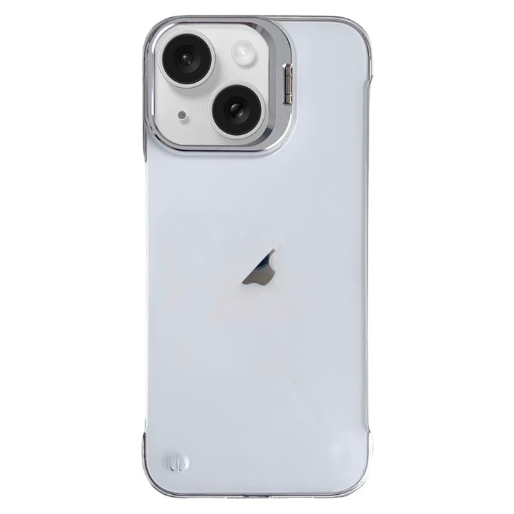 For iPhone 15 Ultra-thin Transparent Frameless Lens Holder Phone Case by bashfashion