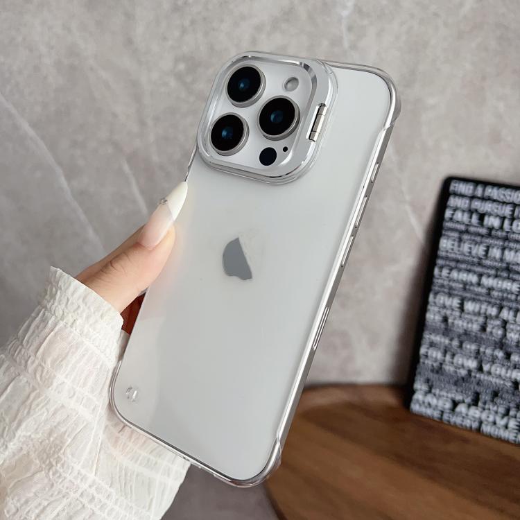 For iPhone 16 Ultra-thin Transparent Frameless Lens Holder Phone Case by bashfashion