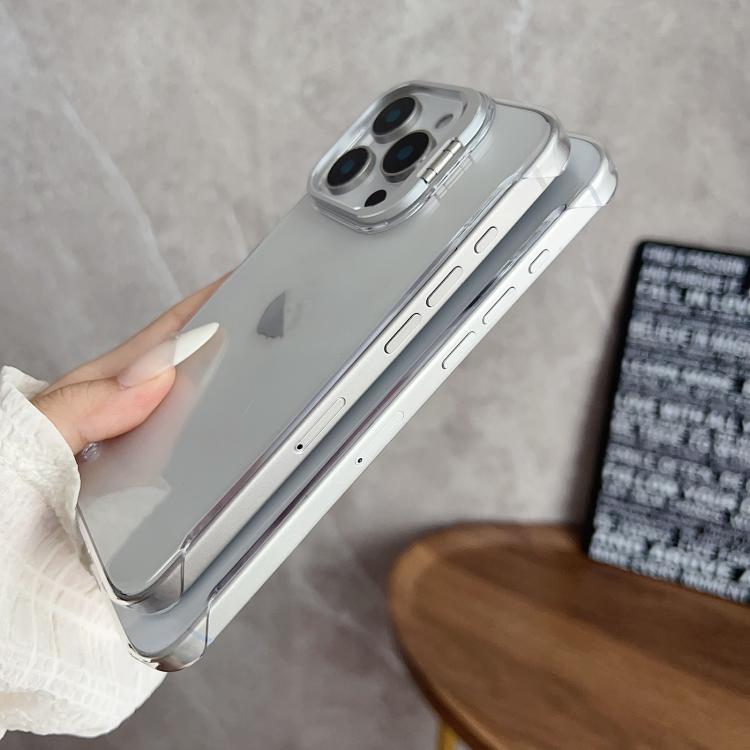 For iPhone 15 Ultra-thin Transparent Frameless Lens Holder Phone Case by bashfashion