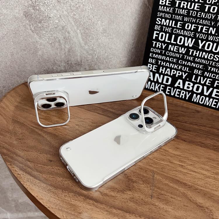 For iPhone 16 Ultra-thin Transparent Frameless Lens Holder Phone Case by bashfashion