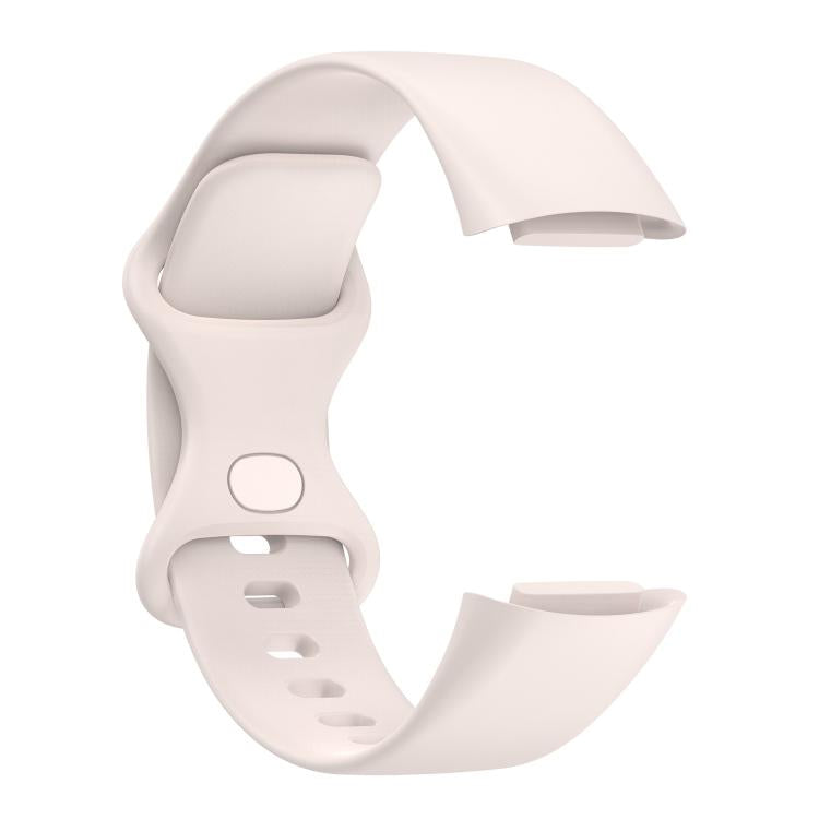 For Fitbit Charge 6 / 5 xDfind Silicone Watch Band, Size:S(Moon White) by xDfind
