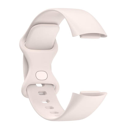 For Fitbit Charge 6 / 5 xDfind Silicone Watch Band, Size:S(Moon White) by xDfind