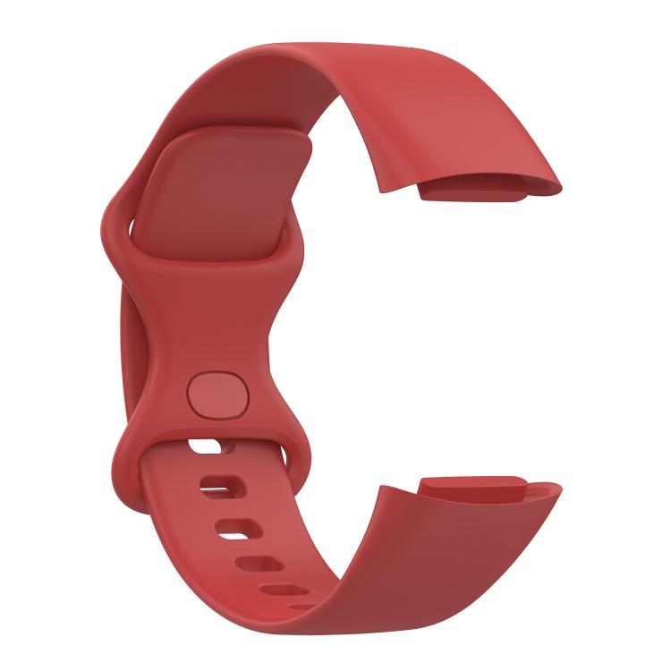 For Fitbit Charge 6 / 5 xDfind Silicone Watch Band, Size:S(Official Red) by xDfind