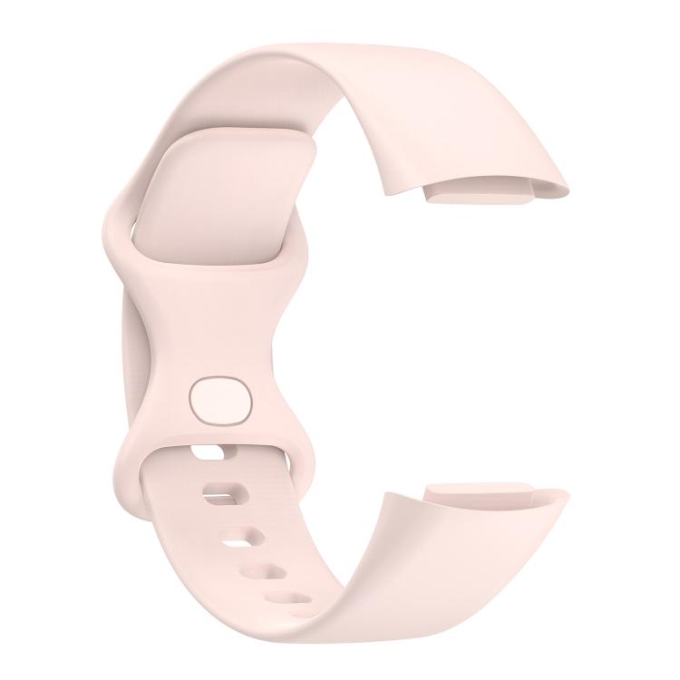 For Fitbit Charge 6 / 5 xDfind Silicone Watch Band, Size:S(Sand Pink) by xDfind