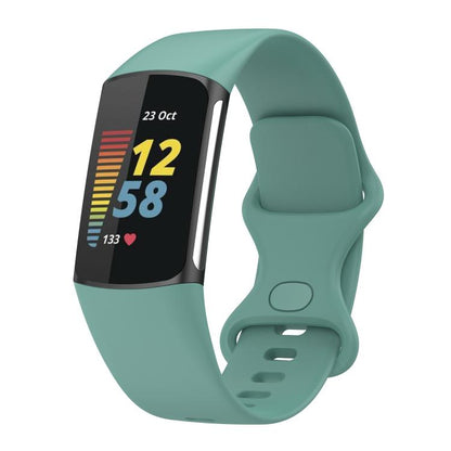 For Fitbit Charge 6 / 5 xDfind Silicone Watch Band, Size:S(Pine Needle Green) by xDfind