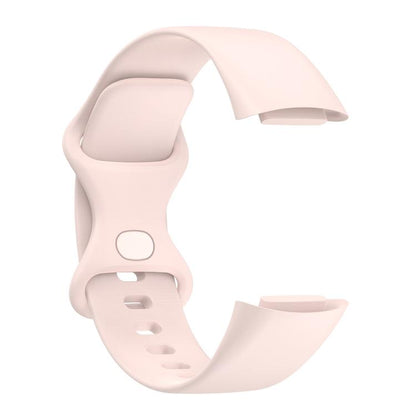 For Fitbit Charge 6 / 5 xDfind Silicone Watch Band, Size:L(Sand Pink) by xDfind