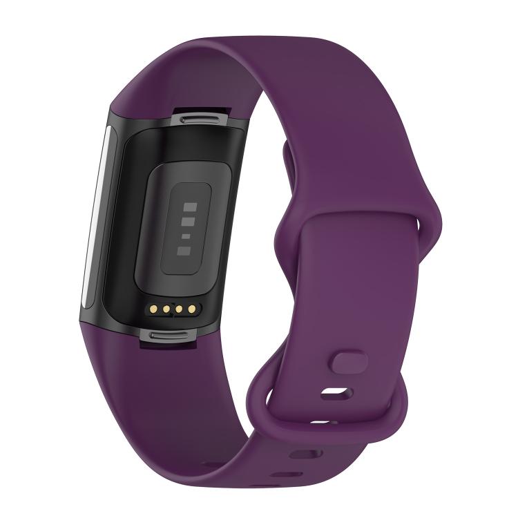 For Fitbit Charge 6 / 5 xDfind Silicone Watch Band, Size:L(Dark Purple) by xDfind