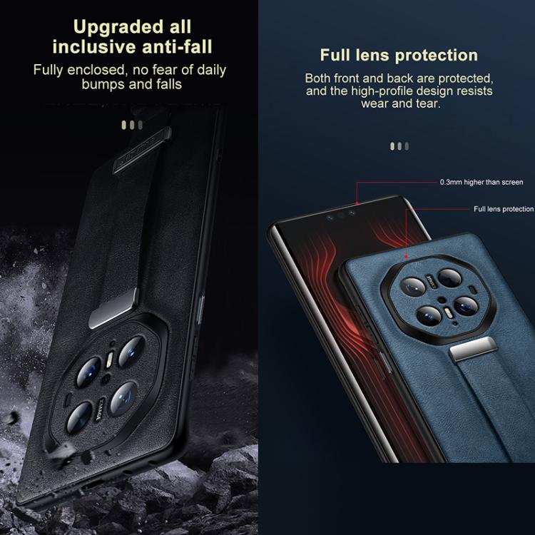 For Huawei Mate 70 RS Ultimate SULADA PC Hybrid Leather Texture Skin Feel Precise Hole Phone Case(Black) by SULADA