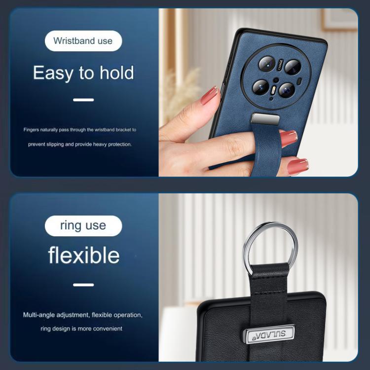 For Huawei Mate 70 Pro / Mate 70 Pro+ SULADA PC Hybrid Leather Texture Skin Feel Precise Hole Phone Case(Black) by SULADA