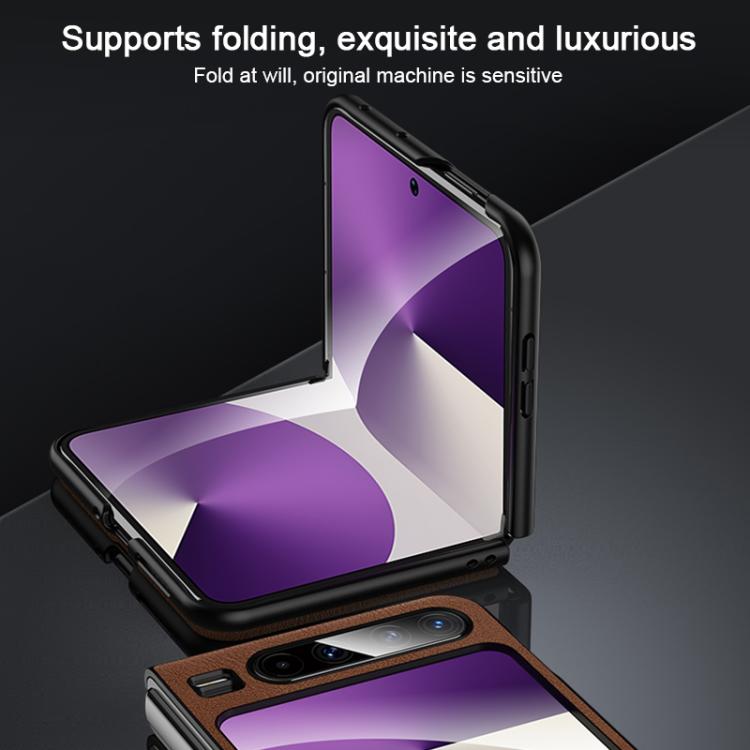 For Huawei Pura X SULADA Shockproof TPU Hybrid Handmade Leather Phone Case(Orange) by SULADA