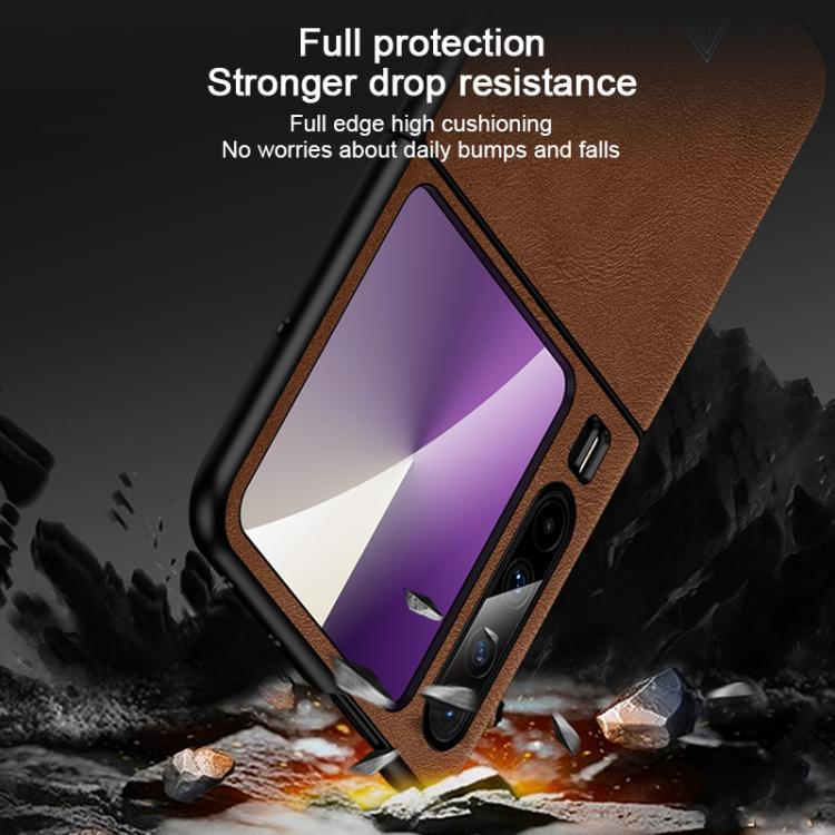 For Huawei Pura X SULADA Shockproof TPU Hybrid Handmade Leather Phone Case(Orange) by SULADA