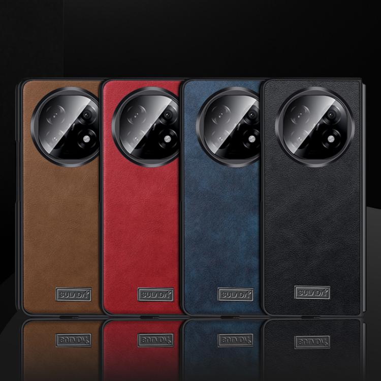 For OPPO Find N5 SULADA Shockproof TPU Hybrid Handmade Leather Phone Case(Brown) by SULADA