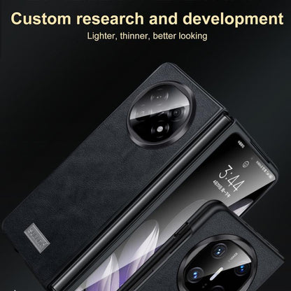 For OPPO Find N5 SULADA Shockproof TPU Hybrid Handmade Leather Phone Case(Brown) by SULADA